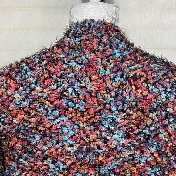 La Fee Verte Open Front Cropped Confetti Stitched Cardigan Women XS Eyelash - Picture 7 of 9